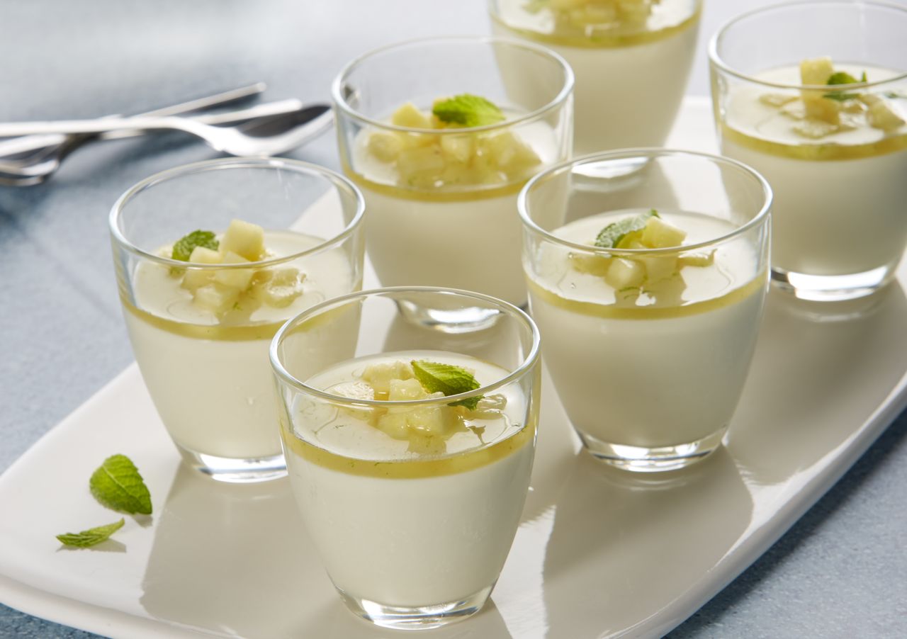 Coconut Lime Panna Cotta With Ginger Lime Syrup Bulla